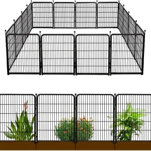 48 Inch Heavy Duty Iron Garden Fence with Gate