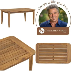Acacia Wood Outdoor Patio Coffee Table